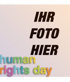 Fotoeffekt Tag der Menschenrechte, um das Foto