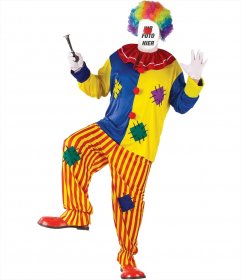 Fotomontage Ihr Foto und Kleid wie ein bunter Clown hochladen auf ein Clown-Kostüm