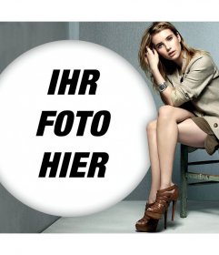 Photo-Effekt mit der Schauspielerin Emma Roberts zu laden Sie Ihr Foto 