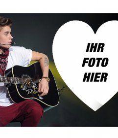 Laden Sie Ihr Bild innerhalb eines Herzens und mit Justin Bieber