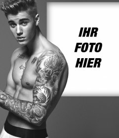 Laden Sie Ihr Bild neben Justin Bieber zeigt seine Tätowierungen