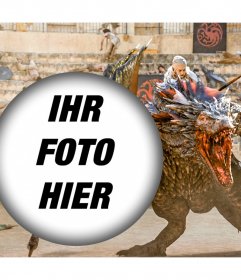 Laden Sie Ihr Foto mit Khaleesi und seinem Drachen in einer Szene aus Game of Thrones
