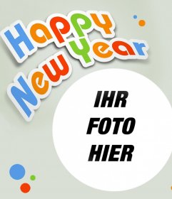 Frohes Neues Jahr Fotomontage, um das Foto