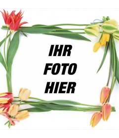 Bilderrahmen mit Frühlingsblumen für Ihre Fotos
