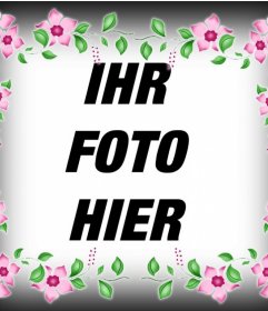Fotoeffekt aus einem Rahmen mit rosa Blumen zu dekorieren Ihr Foto