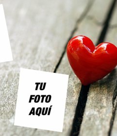 Foto-Effekt, um zwei Bilder von Liebe mit einem Herzen