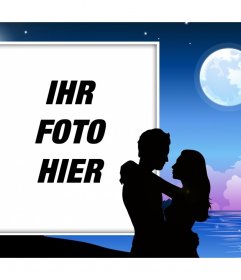 Romantische Paare, die im Mondschein, in dem Sie Ihr Foto