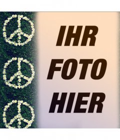 Photo-Effekt mit dem Symbol des Friedens mit Blumen für Ihr Foto