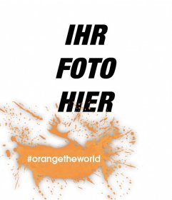 Fotoeffekt der orange Markierung, um Gewalt gegen Frauen zu stoppen