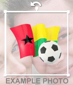 Dekorieren Sie Ihre Fotos mit diesem Aufkleber mit der Flagge von Guinea-Bissau und einem Fußball