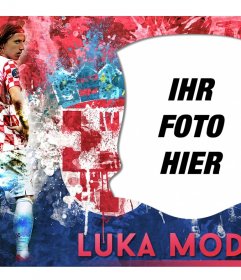 Foto-Effekt mit Luka Modric, dem kroatischen Mittelfeldspieler Fußballmannschaft