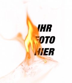 Fotomontage mit einem Filter mit einer gelben Flamme des Feuers zu setzen Sie Ihre Fotos und erstellen Sie unglaubliche Effekte