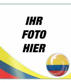 Fotomontage mit der Flagge von Kolumbien für Ihre Fotos online