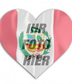 Fotomontage online, um ein Foto von sich mit der Flagge von Peru Hintergrund mit