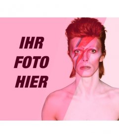 Fotomontage mit David Bowie mit rosa Filter hinzufügen und bearbeiten Sie Ihre Fotos online