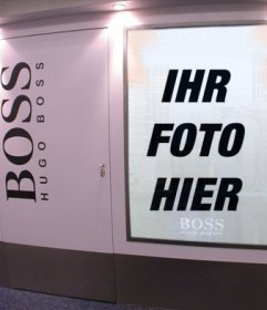 Fotomontage, in einem Hugo Boss ad Straße wie youre ein Modell erscheinen