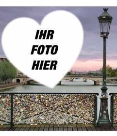Foto-Effekt mit der Brücke von Vorhängeschlösser der Liebe in Paris Ihr Foto