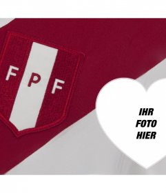 Online Montage Schild und Fußballhemd Peru für Ihr Foto 
