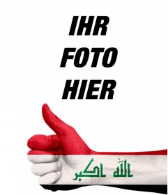 Foto-Effekt in Ihren Fotos eine Hand mit der Flagge des Irak