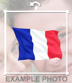 Frankreich Fahne schwenkte in Ihren Fotos hinzufügen und 