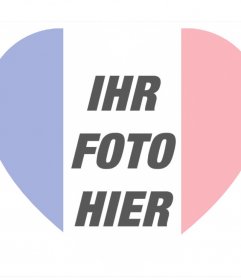 Frankreich Herz-förmige Flagge auf Ihr Foto als Filter 