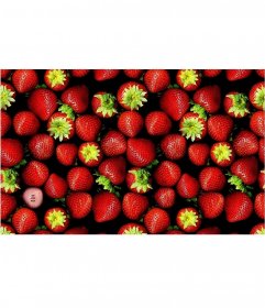 Foto Spiel auf Ihr Bild in einem Bild voller Erdbeeren setzen