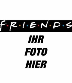 Setzen Sie das Logo der berühmten TV-Serie Friends in Ihrem Foto. Perfekt für Fotos von Freunden!