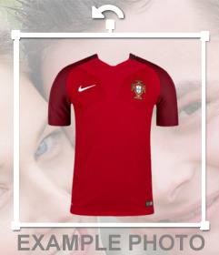 Foto-Effekt das Trikot von Portugal Fußball-Team auf Ihre Fotos setzen 