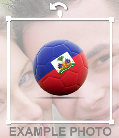 Dekorieren Sie Ihre Fotos mit einem Fußball mit Haiti Flag kostenlos