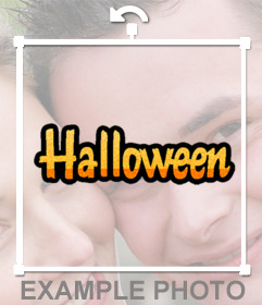 Dekorieren Sie Ihre Fotos mit dem Wort Halloween als Online-Aufkleber bereit