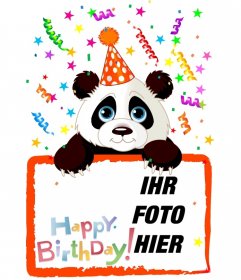 Geburtstagsgrußkarte mit einem Panda
