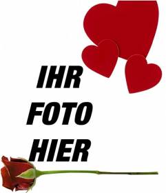 Setzen Sie in Ihrem Foto eine Rose und ein Herz mit diesem Online-Foto-Montage