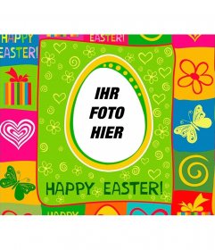 Colorful Easter Holiday Postkarte mit Ihrem Foto
