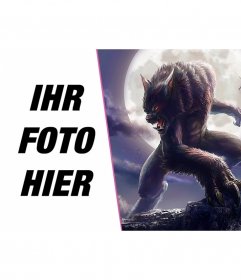 Fotomontage mit einem Wolf Mann