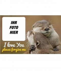 Collage der Vergebung mit zwei Ottern
