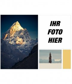 Indie Rahmen mit Collage der Winter mit Schnee Berge und Landschaften