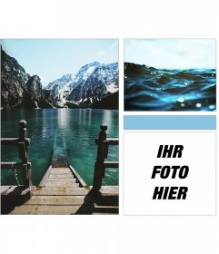 Collage von See, Bergen und Meer mit einem modernen Touch