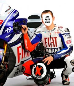 Fotomontage von Jorge Lorenzo, berühmte spanische MotoGP-Fahrer