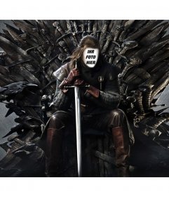 Foto-Montage von Ned Stark in den Eisernen Thron Ihr Gesicht hinzuzufügen. Setzen Sie