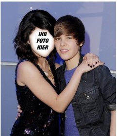 Fotomontage von Justin Bieber mit einem Mädchen, Ihr Gesicht zu setzen