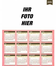 Customized 2015 Jahreskalender