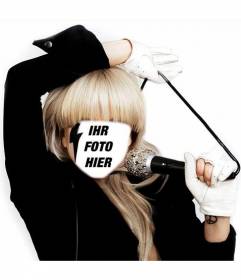 Erstellen Sie eine Fotomontage von Lady Gaga, wo Sie ihr Spaß 