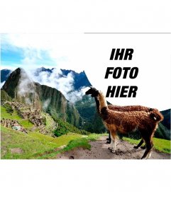 Foto-Effekt mit den Ruinen von Machu Picchu