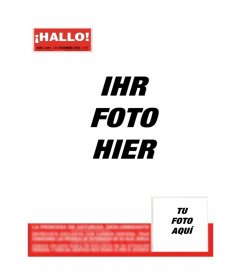 Salz auf der Titelseite des Magazins HALLO! Erstellen Sie einen Witz der ersten