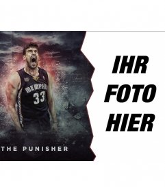 Online-Fotomontage von Basketball-Spieler Marc Gasol