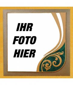 Fotorahmen mit gelb, gold und grün gestreift Farben und Mustern