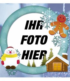 Online-Foto-Rahmen mit Schnee für Ihre Weihnachtskarte