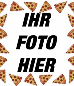 Online-Fotorahmen der Pizza um ein Foto