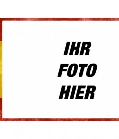 Bilderrahmen mit einem abgenutzten Flagge Spaniens entlang dem Foto hochladen online