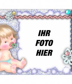 Fotorahmen mit einem Baby, mit Ihrem Foto personalisieren